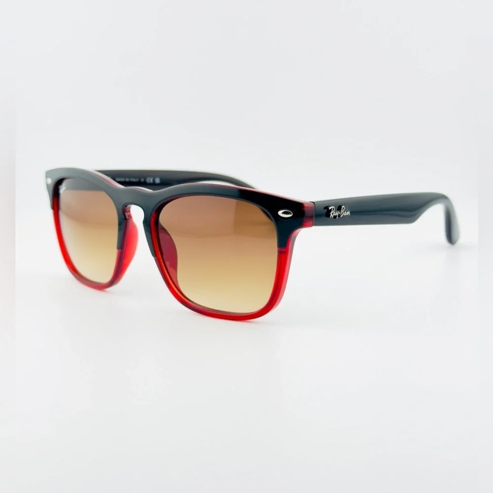Ray-Ban Sunglasses Steve RB4487 Polished Black on Red Frame Gradient Lenses